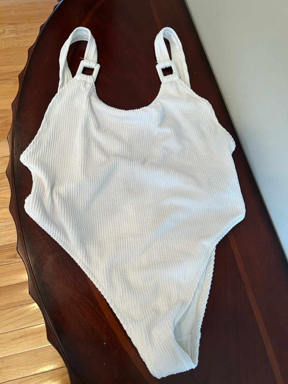 NWOT Aerie White One-Piece Swimsuit with Textured Detail